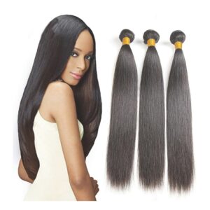 10" 12" 14" Brazilian human hair bundles straight, 3 bundles virgin hair natural.