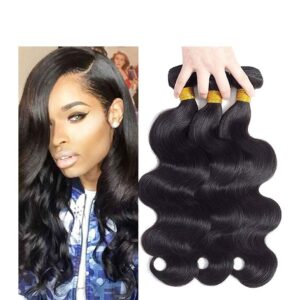 3 bundles 10" 12" 14" 300g Brazilian Remy virgin body wave human hair bundles 100% unprocessed natural color